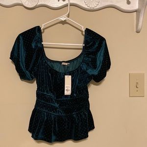 Emerald green Francesca’s top